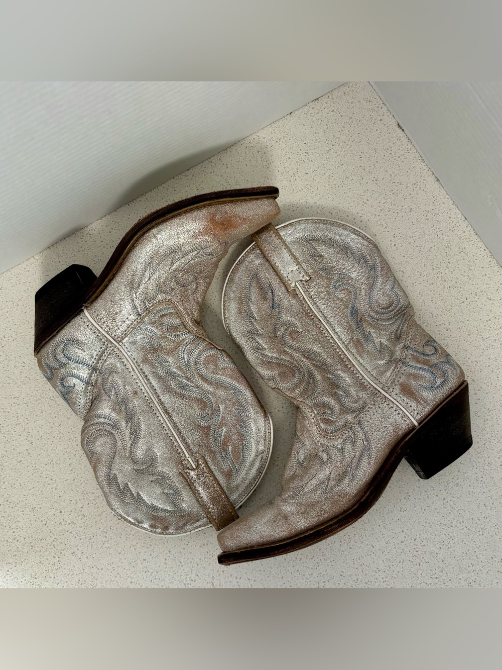 Laredo Distressed Silver Snip Toe Cowboy Boots